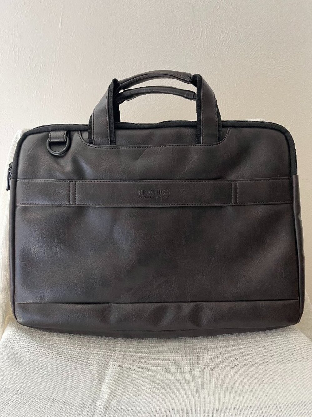 Kenneth Cole Reaction 16" Brown Laptop Briefcase Messenger Style Bag No Strap